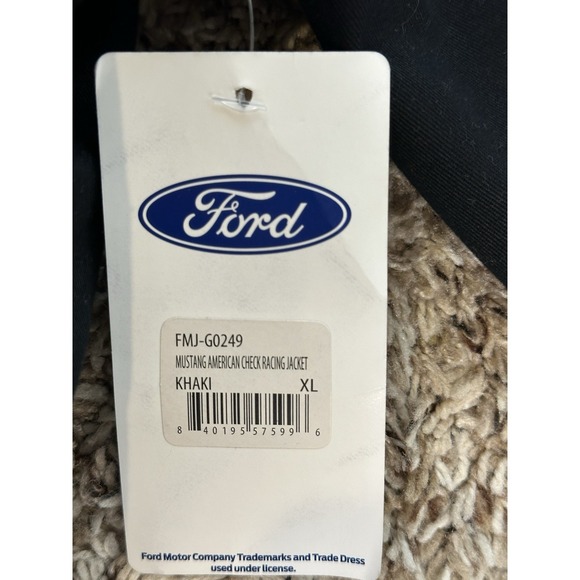 Ford Mustang American Checkered Racing Jacket Men's Size XL Black NEW With Tags - Picture 6 of 12